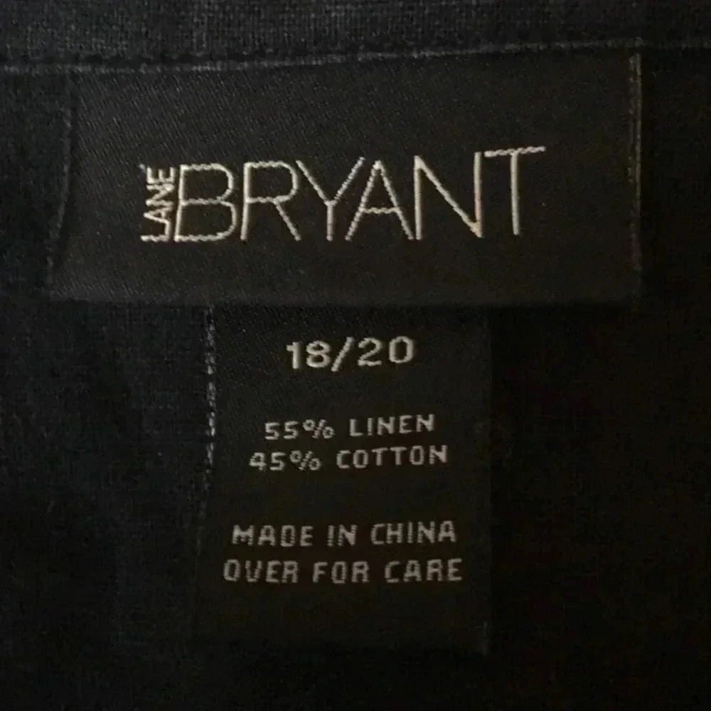 LANE BRYANT WOM SZ 18/20 BLACK LINEN-COTTON JACKET GOOD CLEAN CONDITION - Picture 5 of 6